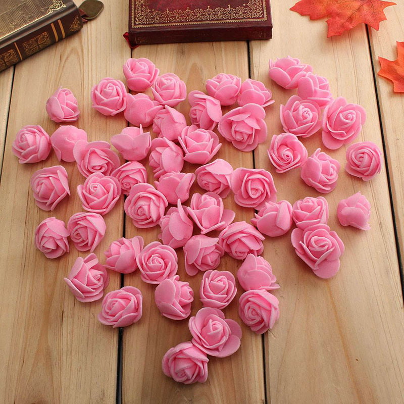 100 Mini Foam Roses Small Flowers Head Buds Wedding Bride Party Home Decorations 