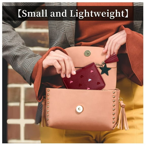 Large Capacity PU Leather Heart Shaped Foldable Wallet Functional Makeup Bag for Women - Stylish and Versatile Cosmetic Organizer