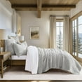 thumbnail image 2 of EVERGRACE Velvet Quilt Set King Size, Luxurious Soft Striped Channel Bedding Set, Lightweight Velvet Comforter for All Season, Oversized Bedspread Coverlet with 2 Matching Shams, Frost Gray, 2 of 8