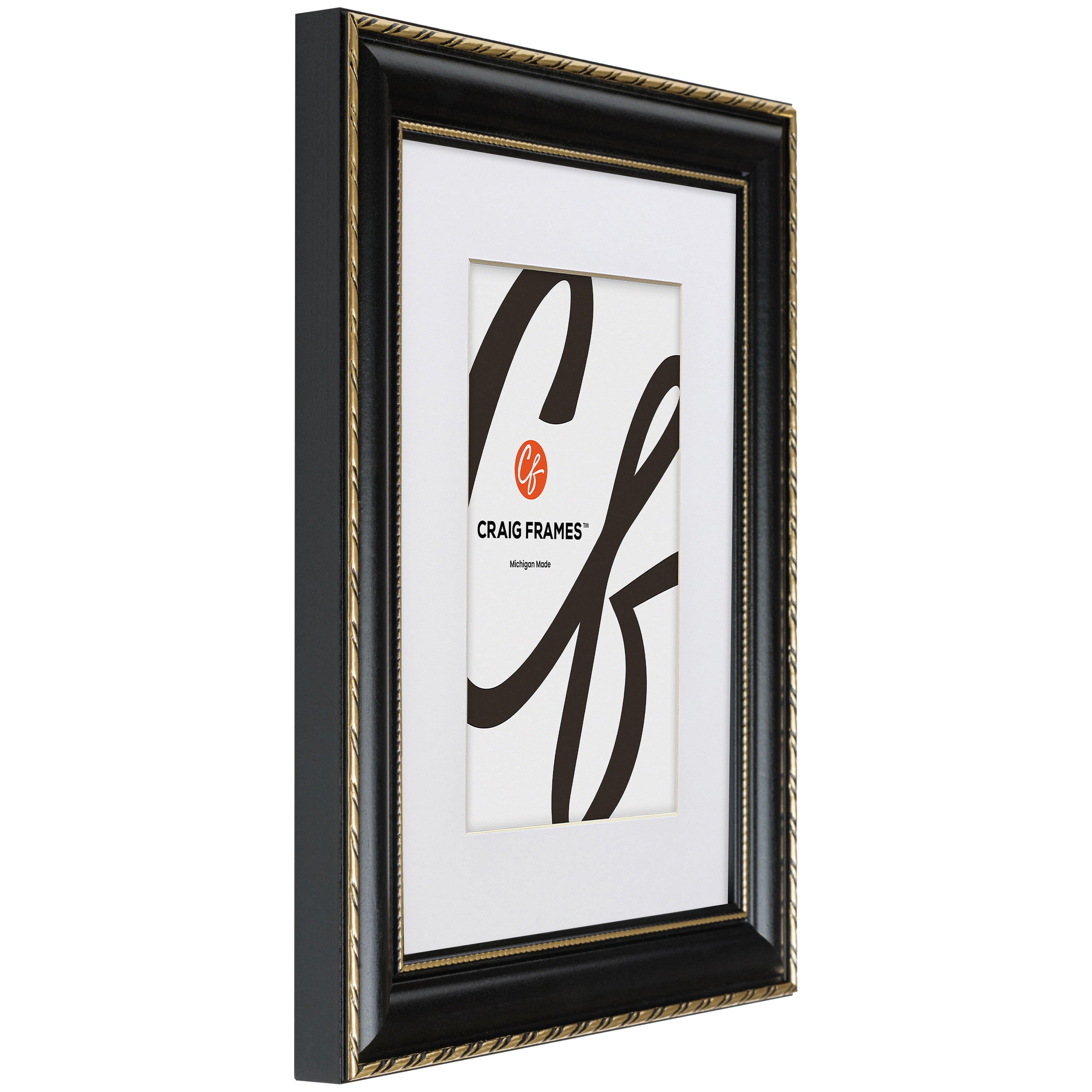 Craig Frames Victoria, 30x38 Picture Frame Matted for a 24x32 Photo, Ornate Black and Gold