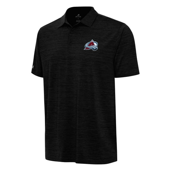 Men's Antigua  Heather Black Colorado Avalanche Layout Polo