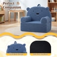 thumbnail image 3 of Bear-Shaped Kids Sofa, Teddy Fleece Foam Chair for Toddlers 3+ Years, Portable Bear Couch with Carry Handle, Removable Machine-Washable Cover (Navy), 3 of 10