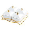 thumbnail image 4 of Esquirla Compartment Appetizer Food Display Dish Platter, Nordic Fruit Snacks Serving Platter with Lid, 4 Snack Serving Bowls for Nuts White, 4 of 8