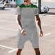 thumbnail image 2 of Mens Pantalones Casuales Cuello Redondo Impresión de Manga Corta Blusa Y Pantalones Cortos Traje, Pantalones de Traje para Hombres, 2 of 9