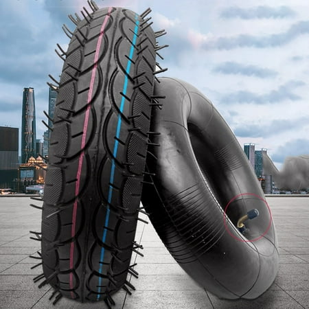 Cushteg 4.10/3.50-6 Inner & Outer Tire for Electric Scooter and Tricycle, Rubber Replacement Wheel Kit with 280g Inner Tube and 1510g Outer tire, Black