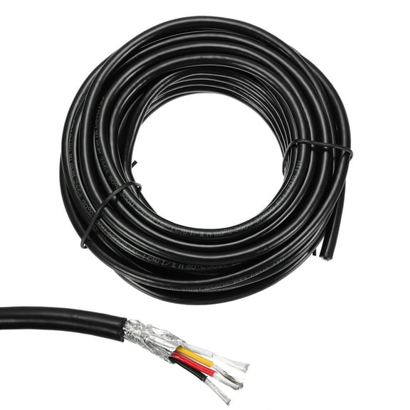 1Pcs UL2464 Shielded Cable 22AWG 7.6m(25 Ft) 300V 4 Conductor Electrical CNC Wire with Double-Layer Shielding