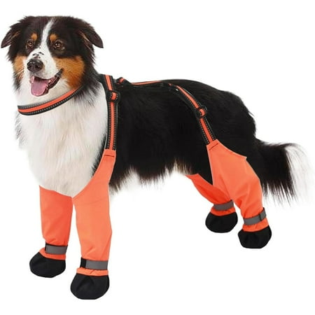 Tingzi Dog Booties for Hot Pavement Waterproof Anti-Slip Dog Shoes Reflective Dog Boots & Paw Protectors with Adjustable Straps Dog Booties for Hot Pavement  Rainy and Snowy Days XXL
