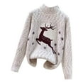 thumbnail image 3 of Christmas Reindeer Sweaters for Women 2025 Long Sleeve Turtleneck Festive Xmas Pullover Sweater Jumper Tops, 3 of 7