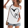 thumbnail image 3 of Camiseta de Mujer con Cuello Asimétrico, Corte y Estampado Gráfico, Corta. XXL, 3 of 9