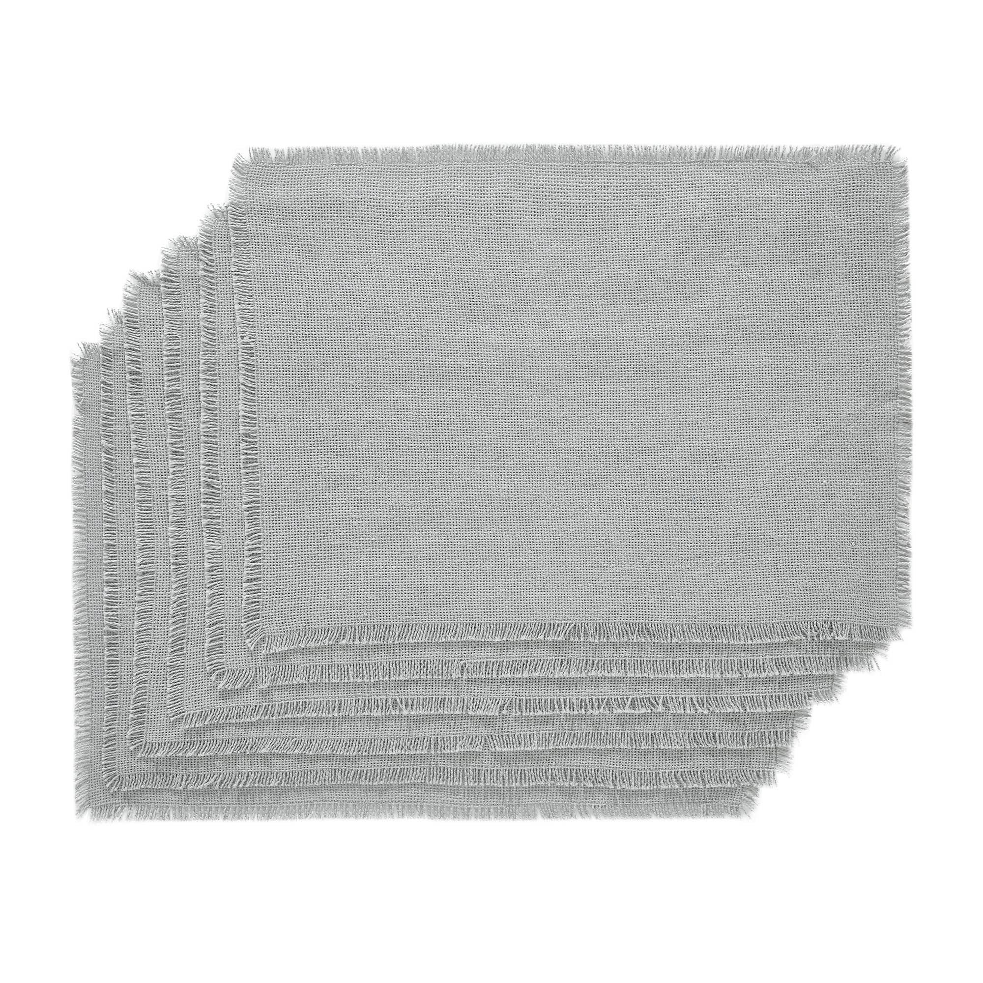 VHC Brands Burlap Dove Grey Farmhouse 13"x19" Placemat Set of 6 Cotton Solid Color Rectangle Kitchen Table Decor