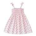 thumbnail image 1 of MIASHUI Robe Florale pour Filles Tout-Petits Robe Smockée Ligne A Robe d'Été de Plage pour Filles, Rose, 2-3 Ans, 1 of 6