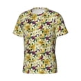 thumbnail image 5 of Vsdgher Lilies Flowers Print Men's Dry Fit Mesh Athletic Shirts Moisture Wicking Tennis T-Shirt Tops, 5 of 9