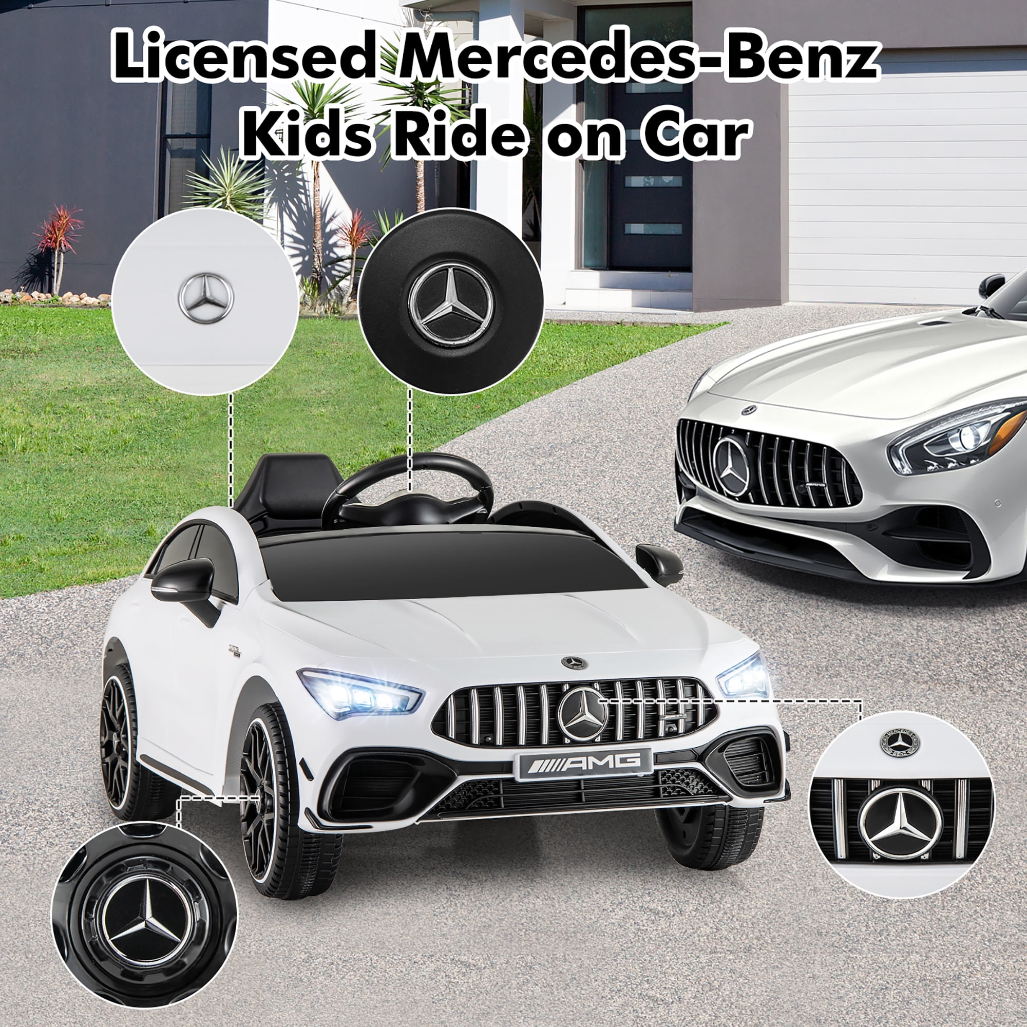 Gymax 12V Kids Ride on Car w/Remote Rocking Function Transport Wheels Lights & Music