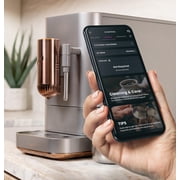 Café Affetto Automatic Espresso Machine + Milk Frother | Built-In & Adjustable Espresso Bean Grinder | One-Touch Brew in 90 Seconds | Steel Silver, 1.2 Liter