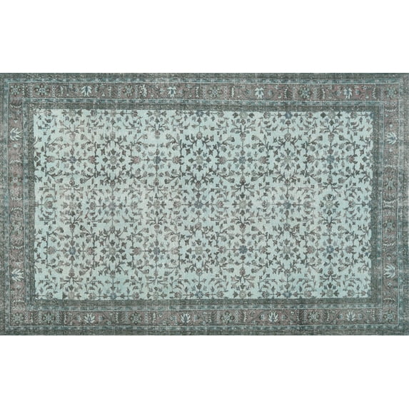 Ahgly Company Machine Washable Indoor Rectangle Traditional Grey Gray Area Rugs, 6' x 9'