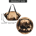 thumbnail image 4 of Rustic Lodge Moose Deer Vintage 2-in-1 Foldable Picnic Blanket Tote Bag Shoulder Handbag, Large Circular Outdoor Mat for Beach Camping Park, 4 of 5