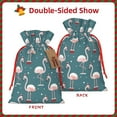 thumbnail image 2 of Honeii Flamingo Print Small Burlap Bags,Christmas Drawstring Treat Bags Gift Bags Reusable Candy Goodie Wrapping Bags for Holiday Party Favors Supplies -Small, 2 of 9