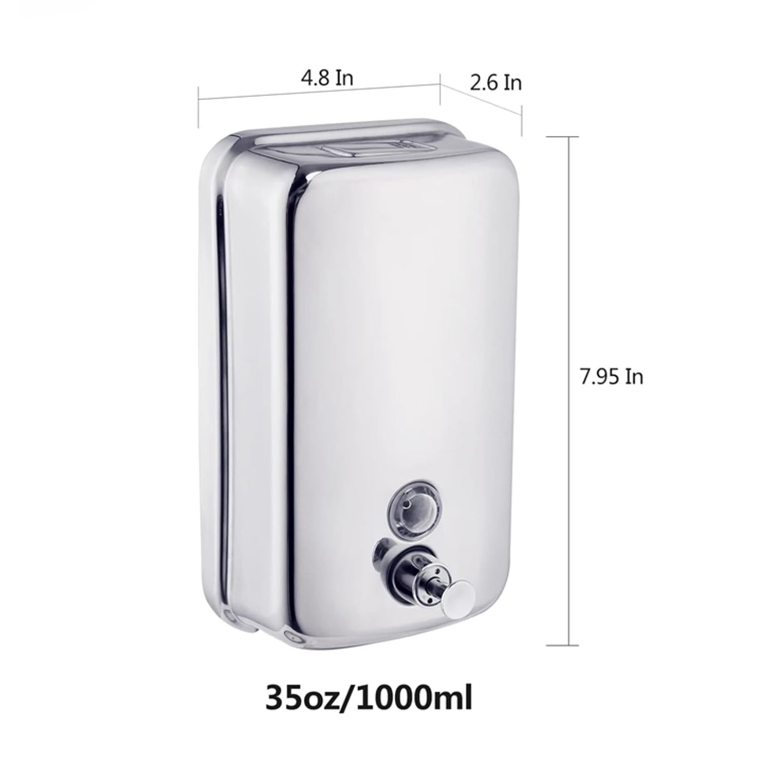 2 Pack Soap Dispenser Wall Mount Stainless Steel Manual Liquid Pump 1000mL/35oz
