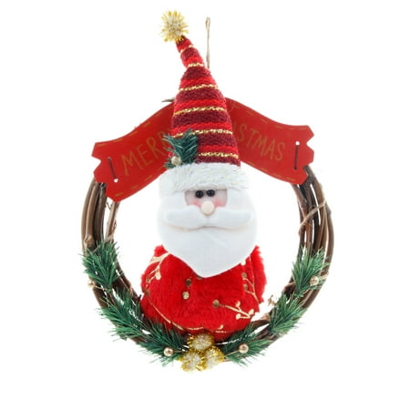 

Frostluinai Christmas Deal All! Christmas Vine Circle Wreath Old Man Snowman Pendant Shopping Mall Door Wall Hanging Decoration Props Christmas Decoration Supplies