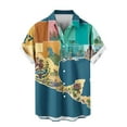 thumbnail image 5 of ZCFZJW Mens Hawaiian Shirts Funny Mexican Gulf Printed Summer Short Sleeve Button Down Graphic Holiday Beach Vacation Tees Shirt Tops Multicolor#02 S, 5 of 6