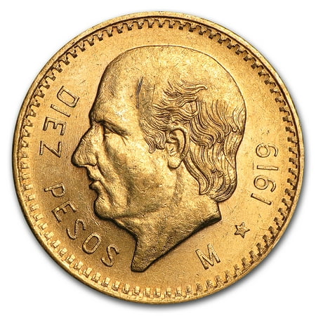 1919 Mexico Gold 10 Pesos AU