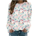 thumbnail image 2 of SwiftWear Long Sleeve Xmas Sweatshirts Women Crewneck Pullover Top Cute Christmas Tree Santa Claus Print Shirts Holiday Party S, 2 of 4