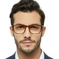 thumbnail image 2 of OCCI CHIARI Men's Reading Glasses 1.5 Square Readers 1.0 1.25 1.5 1.75 2.0 2.25 2.5 2.75 3.0 3.5 4.0 5.0 6.0(Tortoise 1.50)with Acrylic Lens, 2 of 6