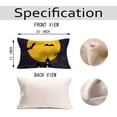 thumbnail image 4 of Black Bat Throw Pillow Covers Happy Halloween Theme Lumbar Pillow Cover 12x20 Inch Horrific Moon&nbsp;Castle Pattern Pillow Case Rectangle Waist Cushion Cover Fall Cotton Linen (Bat), 12 inX20 in, 4 of 5