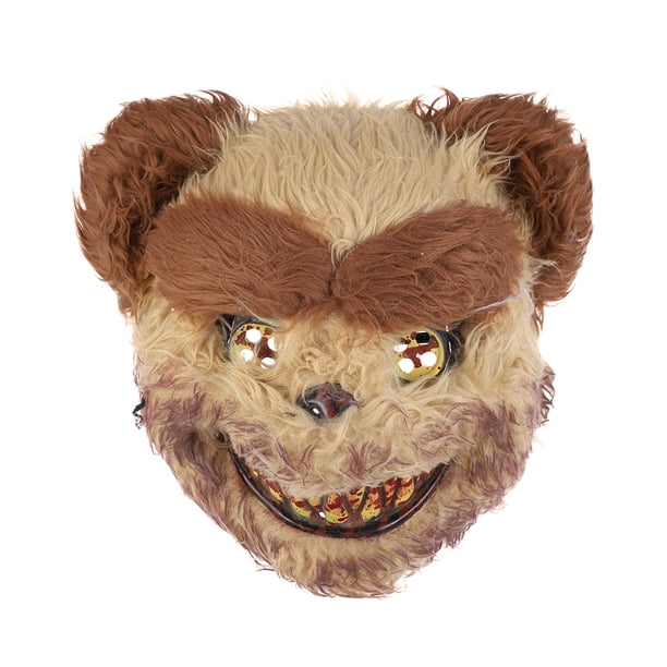 EeaseMX Máscara de oso sangriento aterrador, accesorio de disfraz para Halloween, mascarada, cosplay, fiesta de disfraces (amarillo)