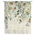 thumbnail image 2 of White Daisy Sheer Curtains 54 Inch Length, Light Filtering Voile Curtain Panel, Spring Floral Eucalyptus Leaves Summer Botanical Rod Pocket Drapes Window Treatments for Living Room Bedroom 52"x54", 2 of 9