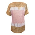 thumbnail image 3 of CHGBMOK Womens Summer Tops 2025 Color Block Short Sleeve Shirts Round Neck Tie Dye T-Shirt, 3 of 5