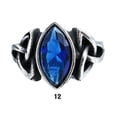 thumbnail image 4 of Anillo de cristal para hombre, ceremonia de fiesta, boda, niños, estilo Vintage, diseño Simple, anillos de acero portátiles, joyería de mano, Ropa, zapatos y accesorios Miscelánea Azul Talla 12 Sonducket AP014446-06B, 4 of 6