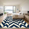 thumbnail image 3 of ODIKA 3'x5' Machine Washable Non-Slip Area Rug, Geometric Navy Blue High Traffic Rug, Blue, 1169987, 3 of 7