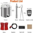thumbnail image 6 of 12kg Stainless Steel Propane Melting Furnace Kit with Crucible and Tongs Complete Home Foundry Set for Scrap Metal Recycling Gold, Silver, Copper, and Aluminum Smelting and Refining, 6 of 7
