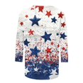 thumbnail image 5 of FAVIPT Women's Fourth of July Tops Casual Loose Summer 2025 Shirts 4th of July Stars and Stripes Print Tees 3/4 Sleeve Round Neck Shirts Multicolor,XXXL, 5 of 5