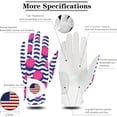 thumbnail image 2 of FINGER TEN Golf Gloves Women Right Handed Golfer Left Hand with Ball Marker USA Flag Ladies Breathable Soft All Weather Grip Printed Pattern Size XS S M L XL, 2 of 7