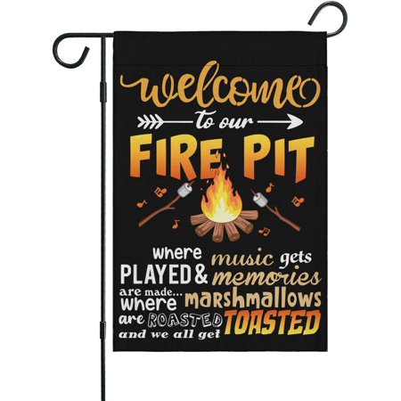 Camping Site Decorations  Camping Flag  Camping Signs   Toasted marshmallow Firepit Flag  Vertical Double Sided  12.5  X 18  Camping Garden Flag