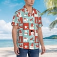 thumbnail image 3 of Gaeub Warm Christmas Memories Print Men's Hawaiian Shirt,Button Down Short Sleeves Shirts,Tropical Beach Casual Button Down Shirts,XX-Large, 3 of 7
