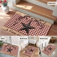 thumbnail image 6 of Country Stars Front Door Rugs 2x3 ft Vintage Rust Black Star Red Plaid Brown Wood Grain Small Rug for Entryway Non Slip Washable Bathroom Door Mat Absorbent Floor Mat for Indoor Entrance, 6 of 9