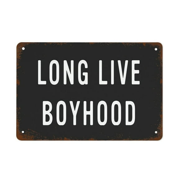 Metal Tin Sign Vintage Metal Signs Long Live Boyhood Sign Boys Room Decor Kids Room Wall Art Vintage Wall Decor Retro Art Tin Sign Funny Decorations (Aluminum) Size: 8 x 12 inch