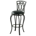 thumbnail image 3 of Black Metal Swivel Bar Stool with Faux Leather Cushion - Kitchen Counter Stool for Dining, 3 of 5