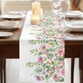 thumbnail image 3 of Table Runners 90 Inches Long Dress Scarves, Pink Green Spring Farmhouse Coffee/Dining/Kitchen Table Runner for Living Room, Floral Eucalyptus Leaves Watercolor Plant 13x90 Inch, 3 of 9
