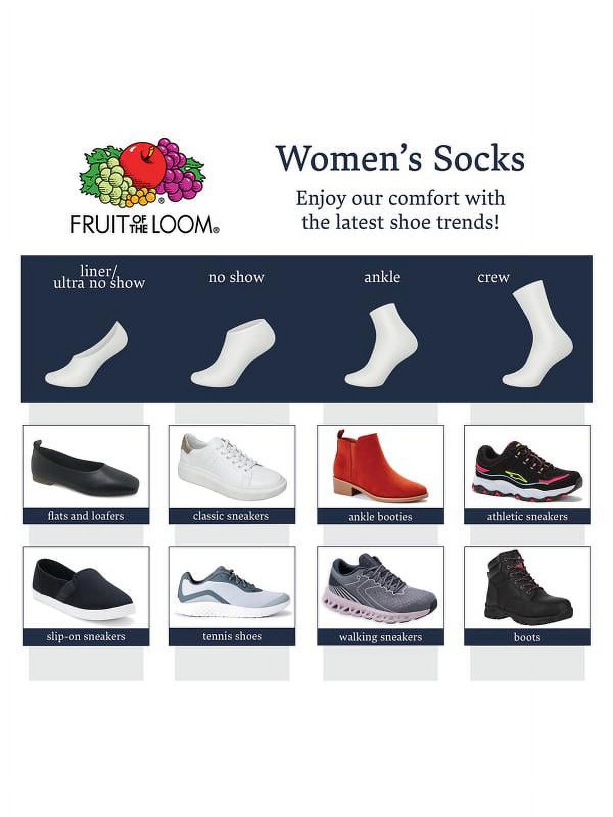 Fruit of the Loom Women's CoolZone Cotton Lightweight No Show Socks, 6 Pack - image 5 of 6