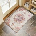 thumbnail image 4 of Retro Door Mat, 17 X 30 Inch Boho Pink Carpet Welcome Doormat Decorative Home Floor Mat, Non Slip Rubber Back and Strong Water Absorption for Outdoor Indoor Entrance Decor, 4 of 6