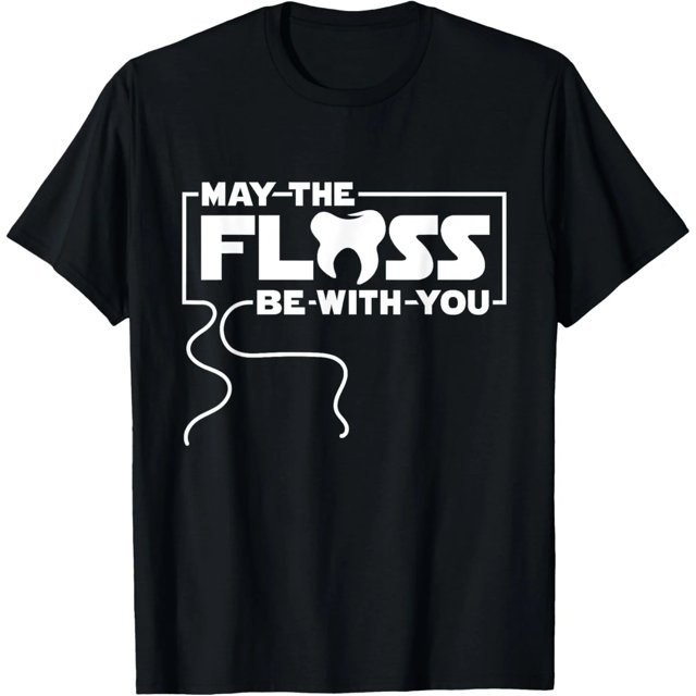 Que El Hilo Dental Te Acompañe - Playera de Dentista para Mujer, Regalo Ideal. Talla: S, M, L, XL, 2XL, 3XL, 4XL. Color Negro.