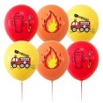 thumbnail image 2 of 10 unidades de kits de globos de látex para camiones de bomberos con tema de extinción de incendios, decoración de escena para fiesta de cumpleaños de niños, 11 Afortunado Sencillez, 2 of 2