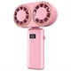 thumbnail image 1 of Ventilador Portátil de Mano con Carga USB, Doble Ventilador, Pantalla Digital, Batería Recargable, Color Rosa., 1 of 5