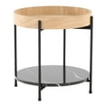 thumbnail image 2 of Contemporary End Table in Black Metal and Natural Wood with Black Marble Accent, 2 of 3