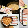 thumbnail image 5 of Yayeee Oven Mitts and Pot Holder Set of 2 Heat Resistant Kitchen Gloves Baking Hot Pad, Striped Crab, 5 of 5
