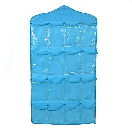 Wall Door Closet 16 Pockets Hanging Storage Bag Organizer Pouch Blue Wall Door Closet 16 Pockets Hanging Storage Bag Organizer Pouch Blue